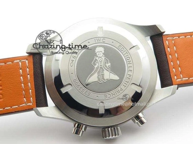 MIROTIME 0219 HighQuality Pilot Chrono 377714 “Le Petit Prince” ZF Best Edition Blue Dial On Brown Leather Strap A 7309